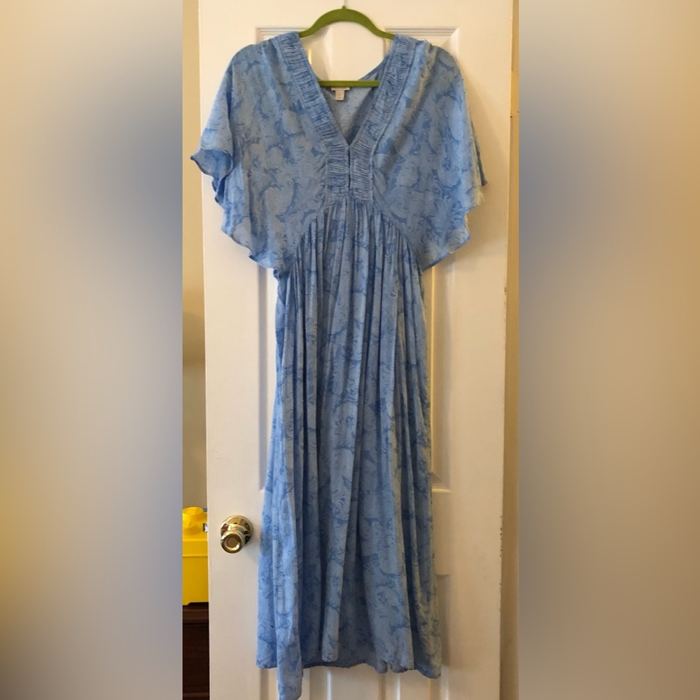 Hinge blue lake falling feathers dress (Nordstrom) XS - Picture 2 of 6